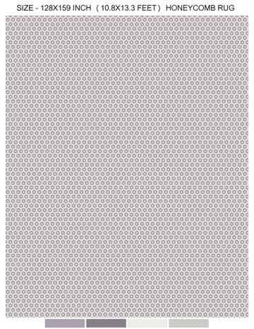 Honeycomb Inspired Office Rug (Benjamin Moore ‘Inspired’ tones) 128 x 159 inches (approx. 10.8 x 13.3 ft)