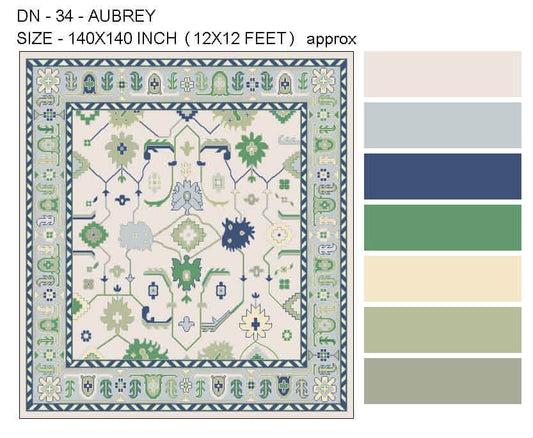 Custom Aubrey Rug 140x140 inch - 11.8x11.8 feet Bolder Green